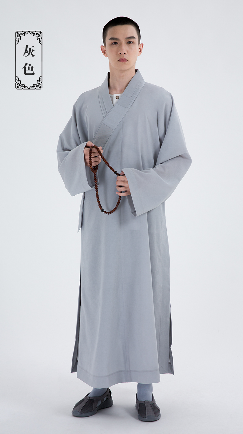 和尚衣服僧服夏季薄款麻纱长褂佛教男女款僧衣僧服海青大褂长衫长袍