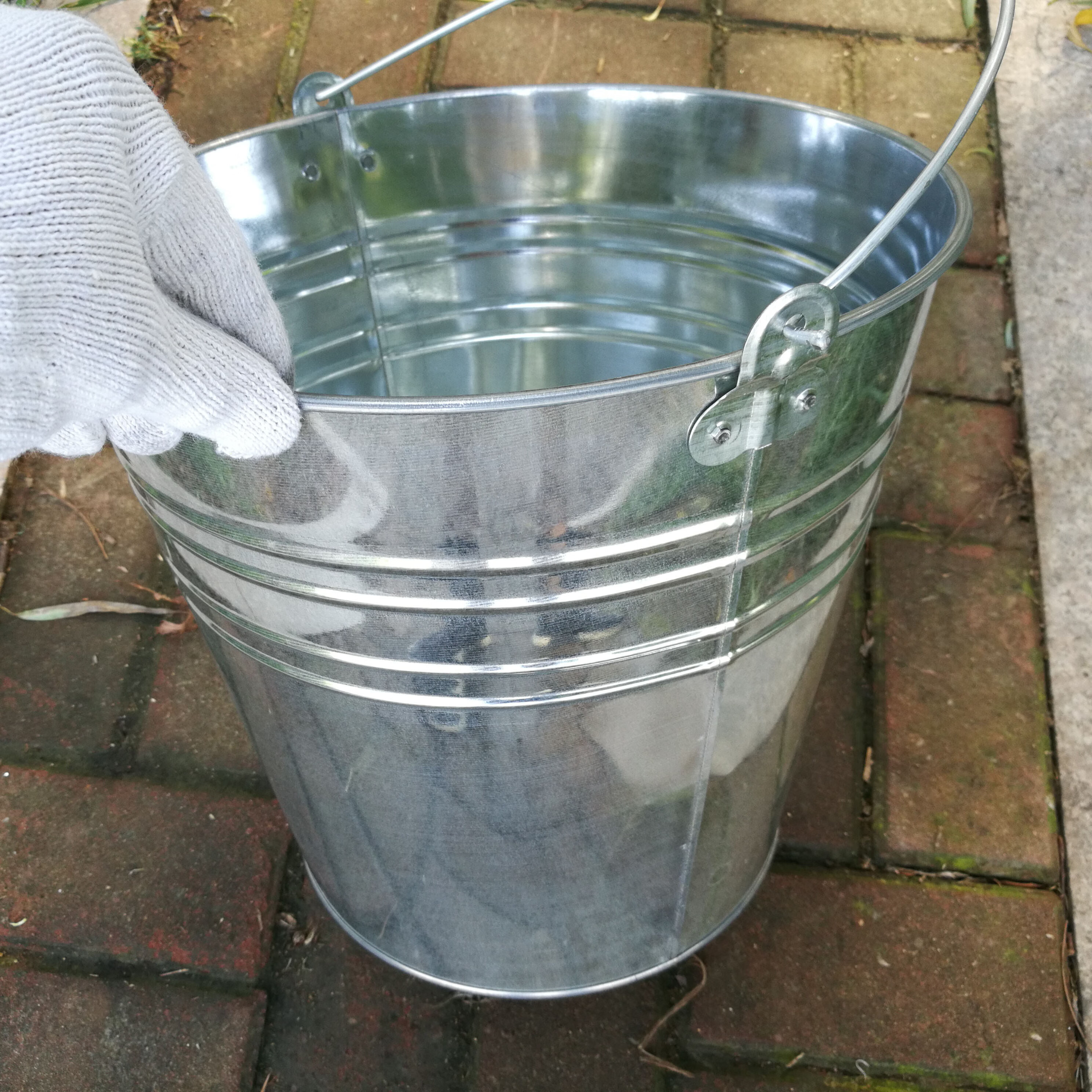 致荟树 无磁不锈钢加厚提水桶 家用铁水桶 铁皮桶储水铁桶防锈提水桶
