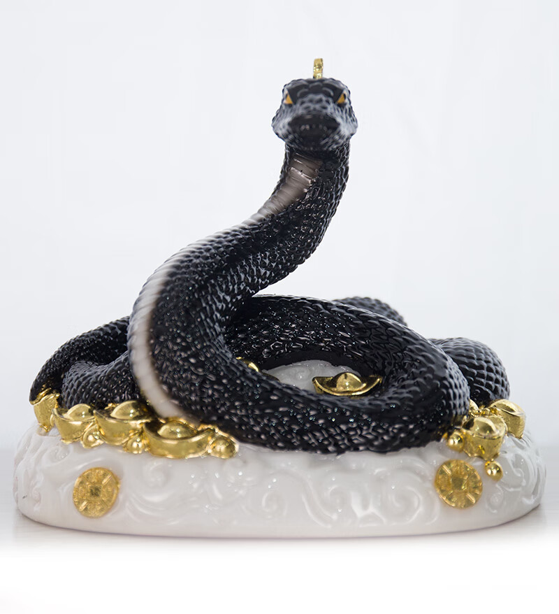 汉白玉灵蛇七彩青色十二生肖蛇家用摆件灵蛇像生肖蛇16寸灵蛇颜色备注