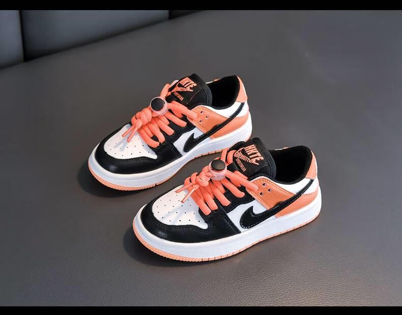 2022夏季新款潮牌女童低帮板鞋小学生儿童运动鞋 aj金色勾低帮魔术贴