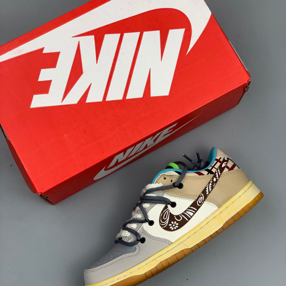 纯原sb dunk low pro ow联名款男女解构鞋带休闲运动滑板板鞋 灰 36