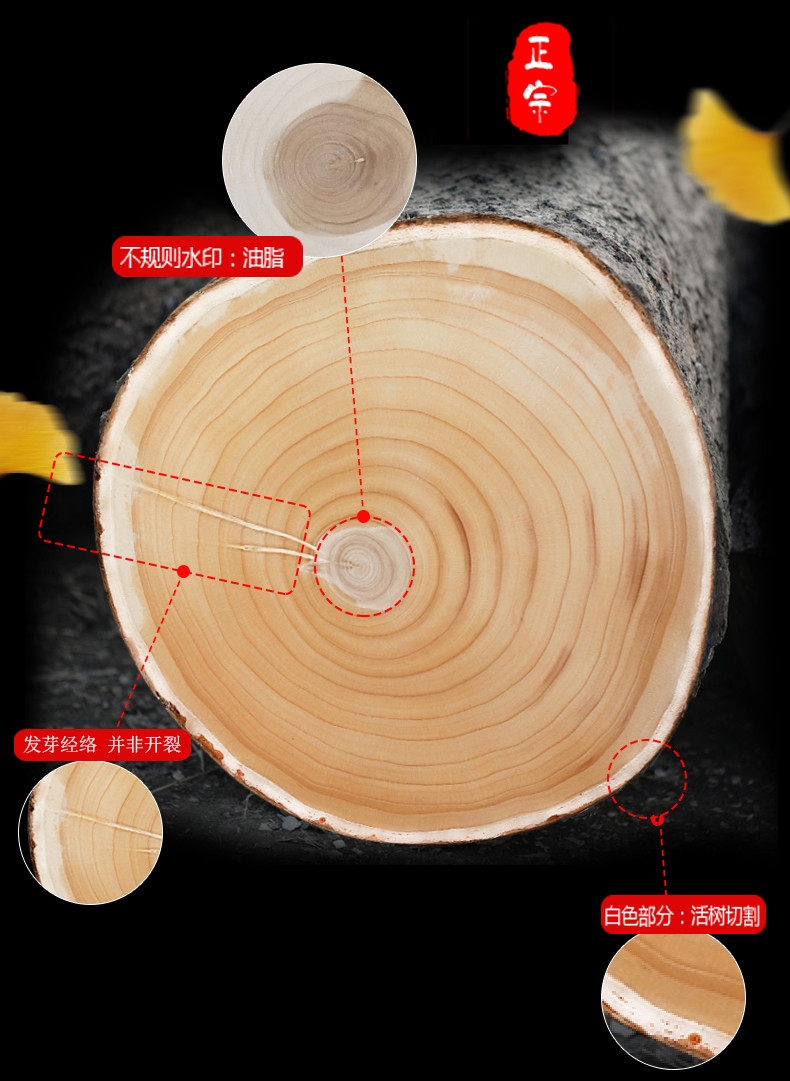 舌尖上的中国泰兴银杏木砧板实木菜板菜墩家用白果树整木刀板圆厚 44*
