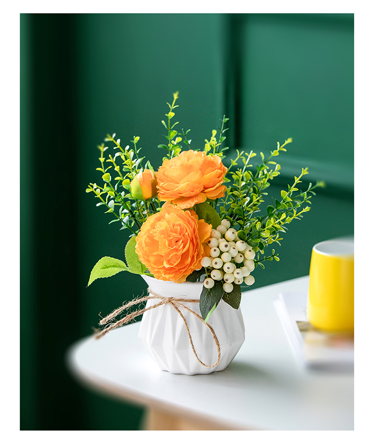 选】花瓶摆件客厅电视柜两边插花艺装饰品家居小假花卉北欧餐桌仿真花