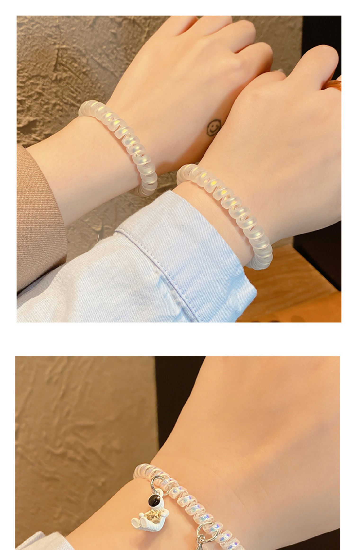 手链ins小众设计电话线手腕女生520手绳女夏闺蜜情侣款简约小皮筋碧笛