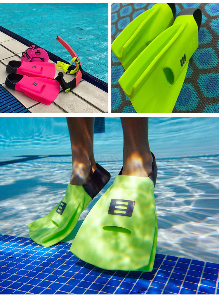 游泳脚蹼儿童 dmc儿童脚蹼游泳专用硅胶短蛙鞋小号自由泳幼儿训练