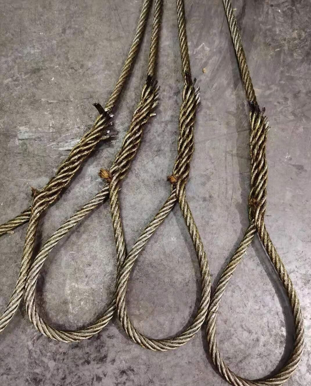 插编钢丝绳套起重工具吊索具吊车塔吊行车双铝套压制钢丝绳拖车绳定制