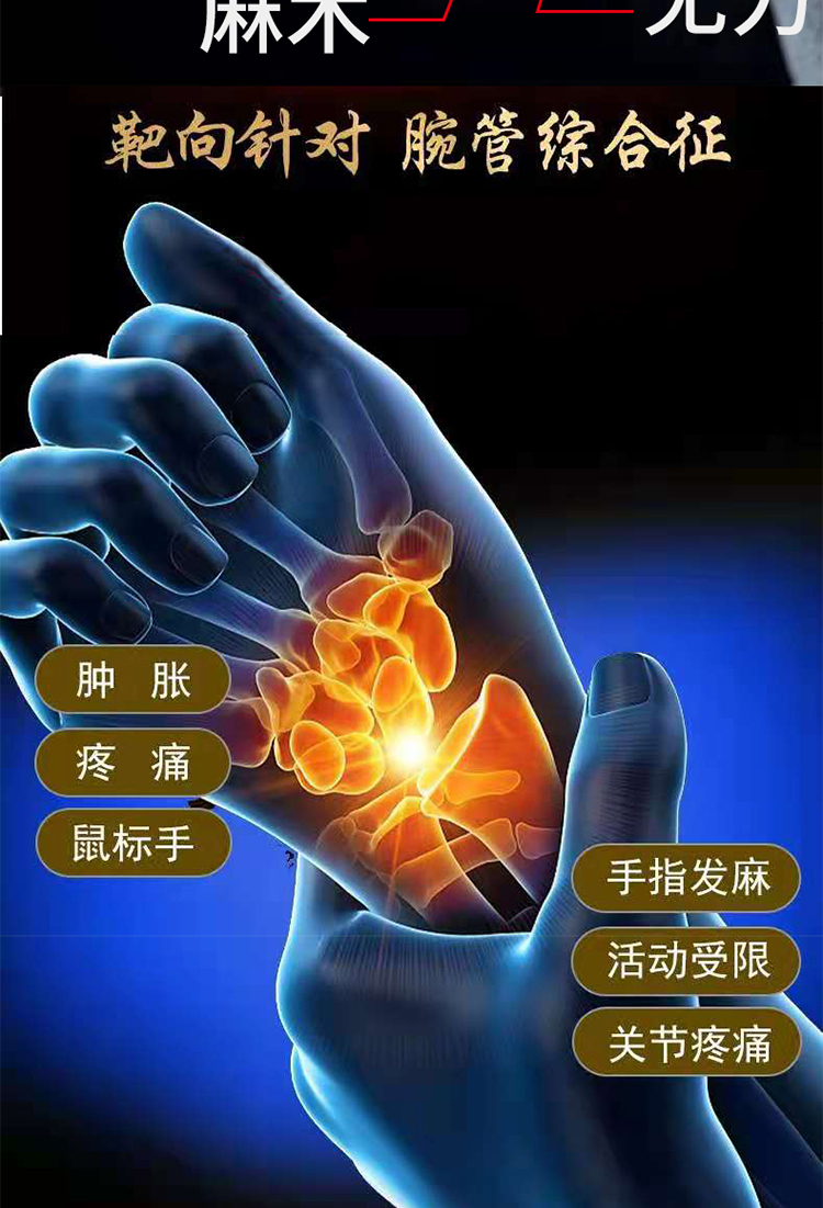 腕管综合症凝胶腕管炎手腕疼劳损手指麻木关节疼痛艾灸专用贴买三2