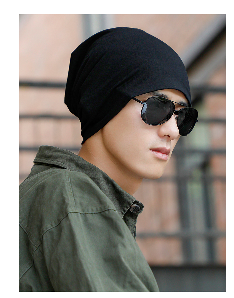 包头保暖光头睡觉戴的帽子男潮包头帽冬季薄款头巾帽套头睡帽棉堆堆帽