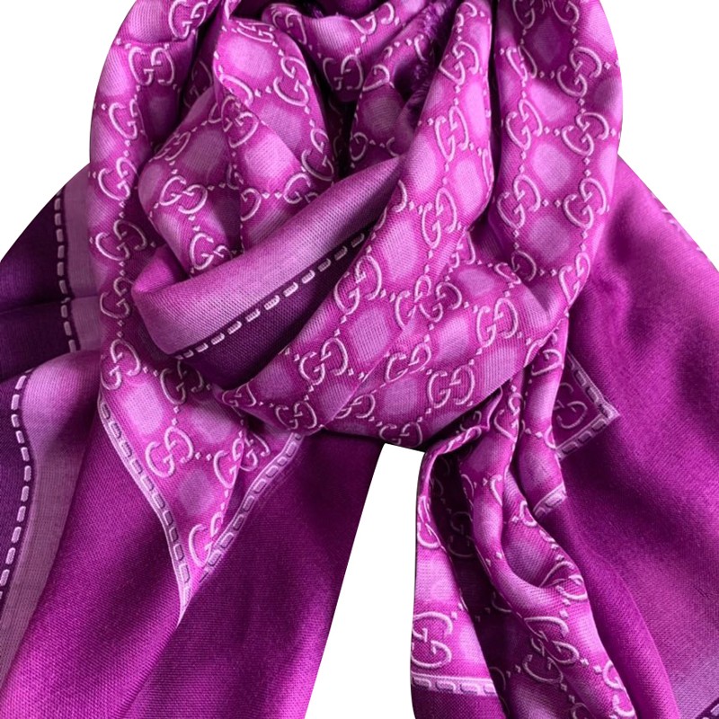 奢gucci古驰印花织物女款围巾丝巾披肩印花140140