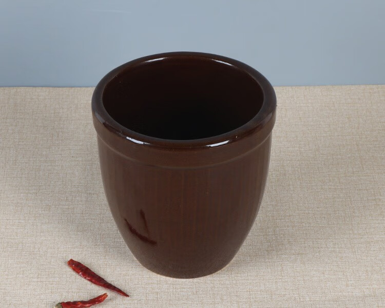 粗粮小瓷缸带盖杂粮缸盛猪油坛子热油粗陶缸小酱缸单个缸无盖3斤水