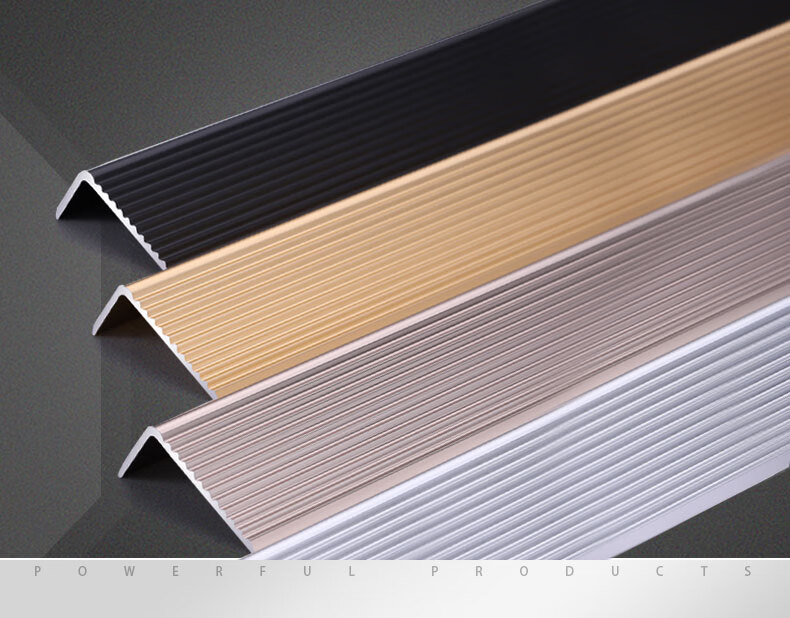 铝合金楼梯防滑条台阶包边条瓷砖踏步收边条大理石直角压条收口条银白