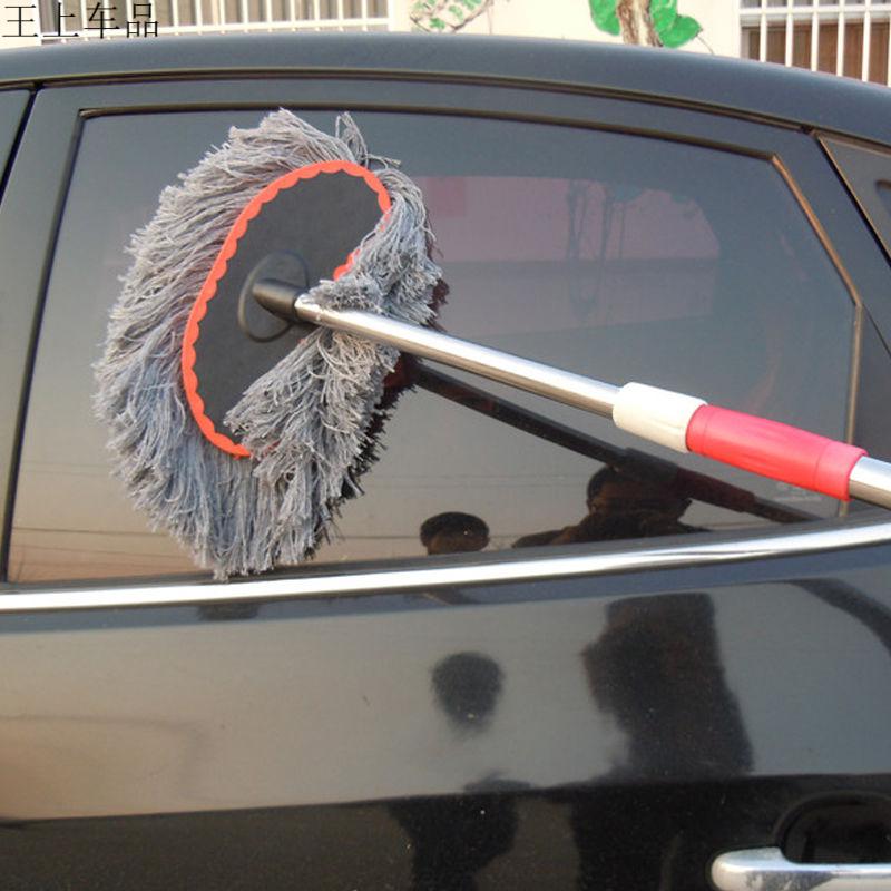 洗车拖把擦车通水洗车拖把家用轿车刷伸缩杆软毛长毛洗车刷子车掸不伤