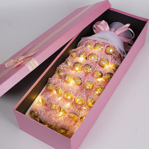 礼盒送女朋友情人节多规格生日礼物520表白老婆粉色11颗6朵粉玫瑰带灯