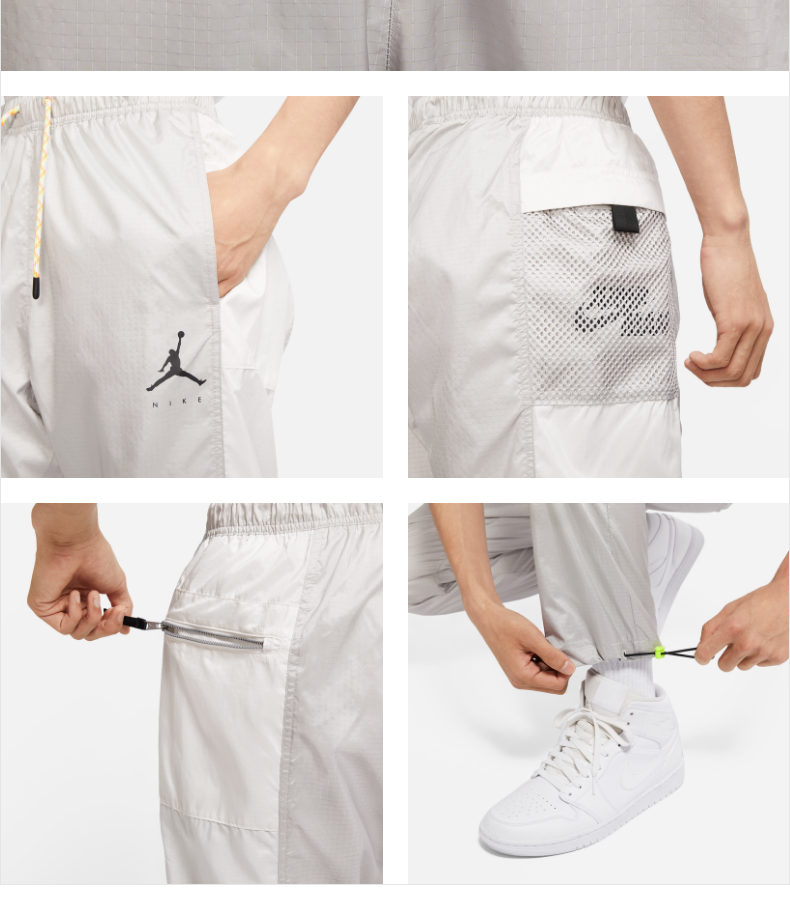 jordan官方耐克乔丹男子长裤夏季新款运动裤透气梭织印花dm1870 010黑