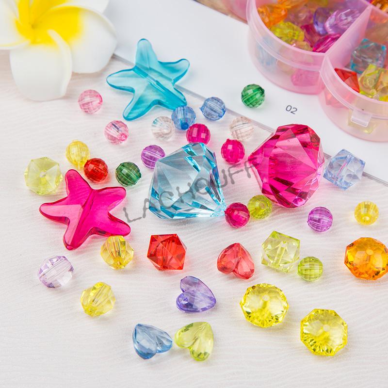 diy制作材料宝石玩具手链项链女孩穿珠礼物穿珠子hh 梅花盒珍珠套装