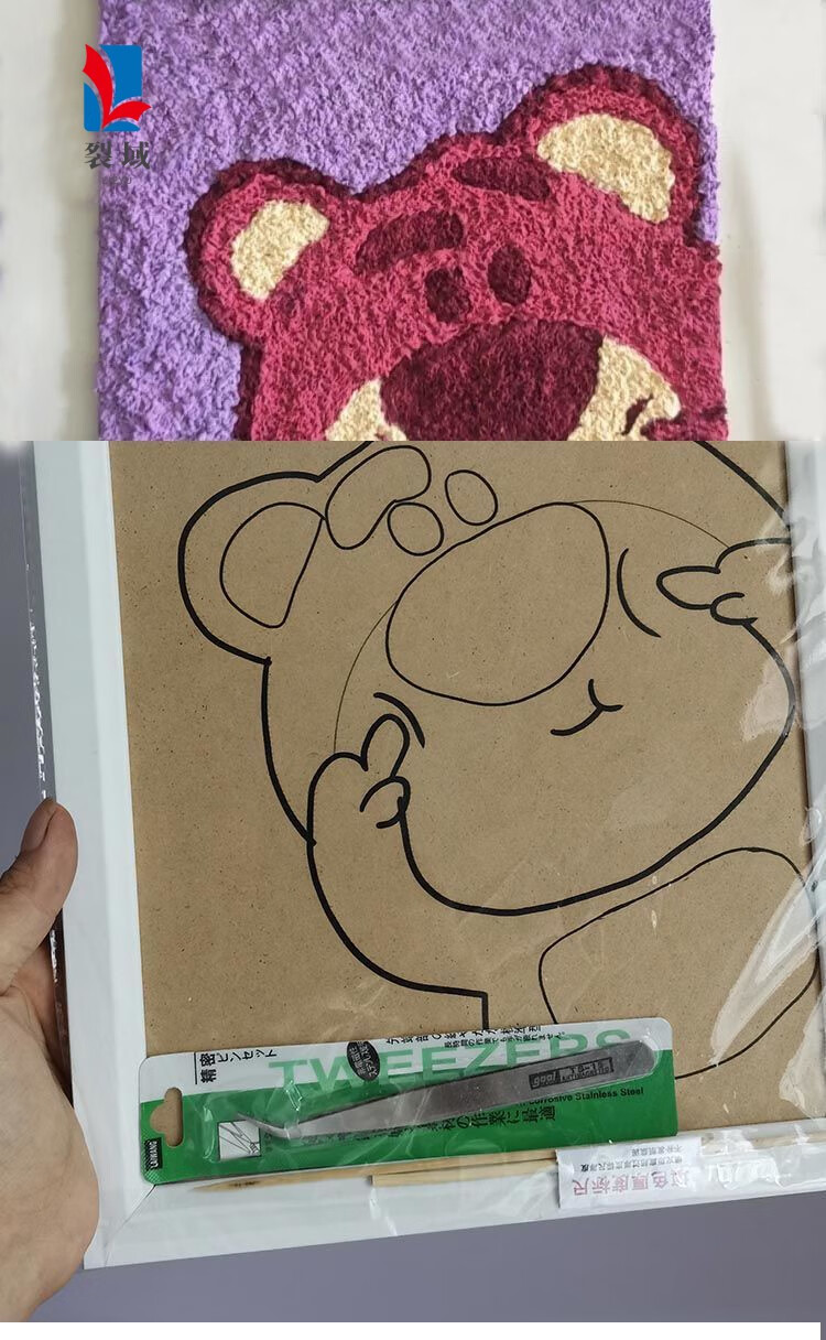 纸浆画材料包动漫草莓熊填色卡通手工diy儿童小学生创意装饰画框 135