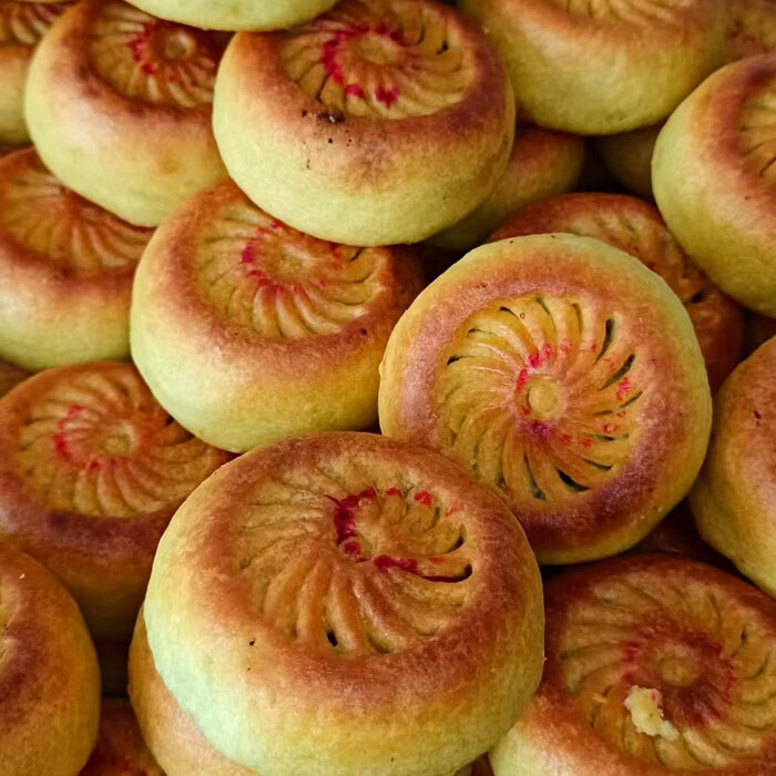 5折 张家口张北胡麻油月饼 手工混糖饼 传统老式酥皮五仁月饼礼盒装 2