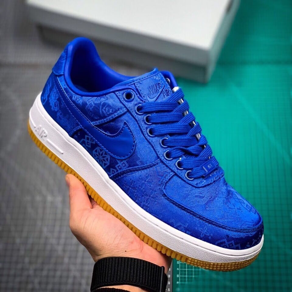 空军一号af 1白丝绸陈冠希联名粉丝绸可撕可刮男女休闲板鞋运动鞋 可