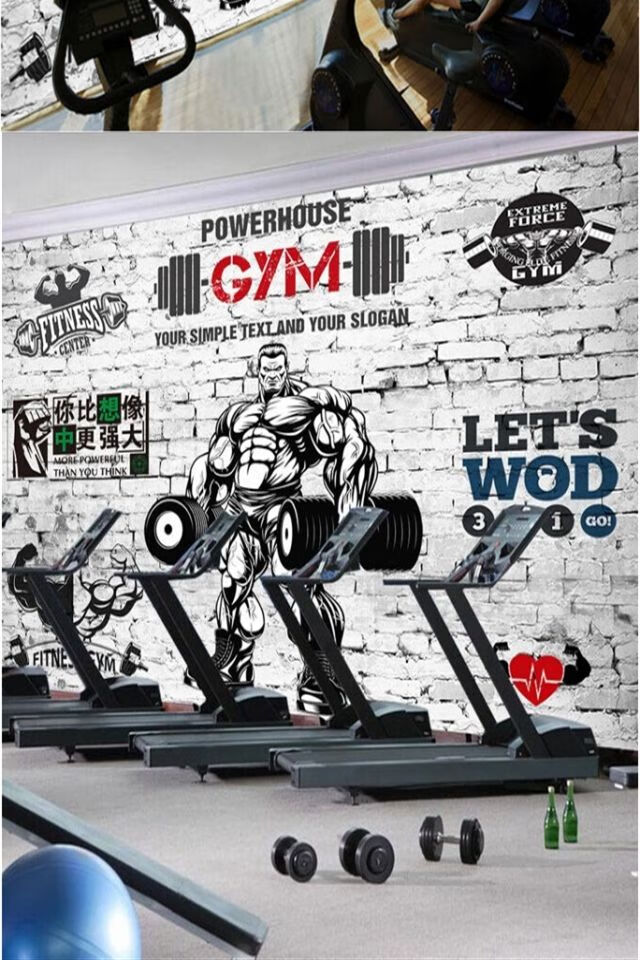 你比想像中更强大健身房健美中心锻炼体育馆肌肉贴纸墙壁装饰贴画梦