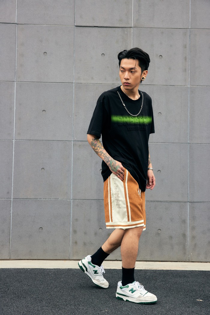 传奇保罗小尼力嘻哈潮流店短袖男潮牌美式街头复古嘻哈潮牌短裤男女