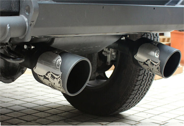 芒果排气套件改装18款吉普牧马人骷髅双排气管改装专用骷髅头尾喉一对