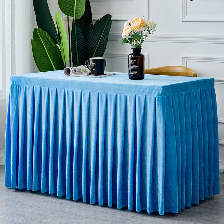 恭冰可定制活动会议室签到会展桌布桌罩长方形商务桌裙套加厚金丝绒