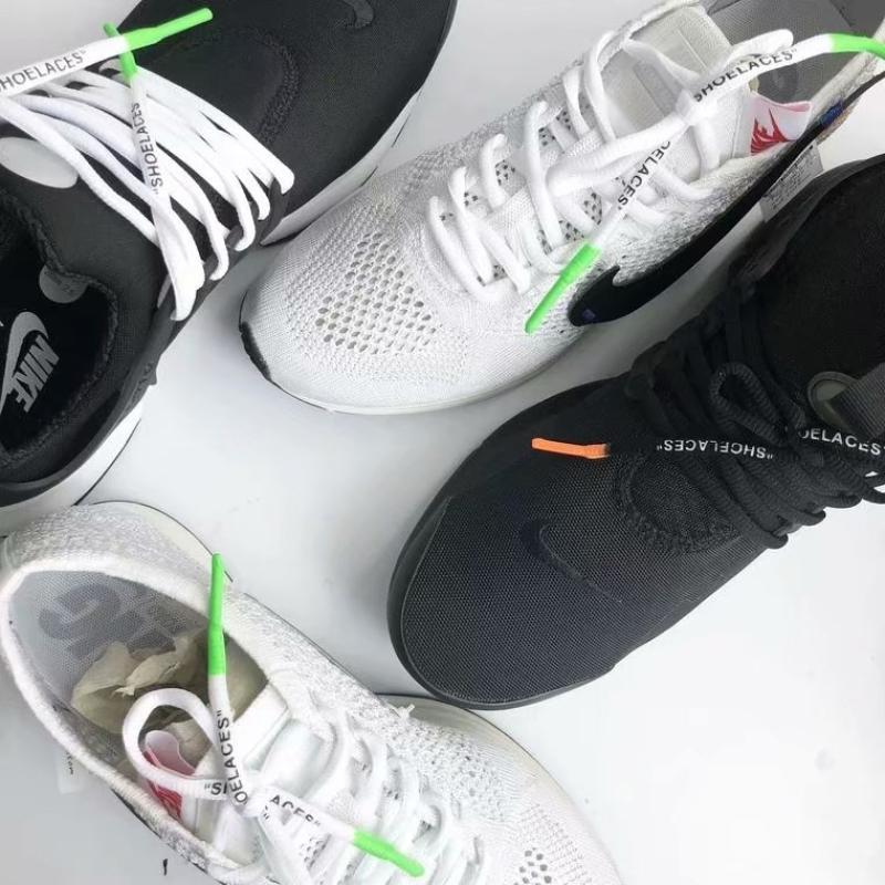 适配耐克双色荧光绿滴胶圆鞋带 ow主题鞋带 潮牌鞋带 shoelace橙黑白