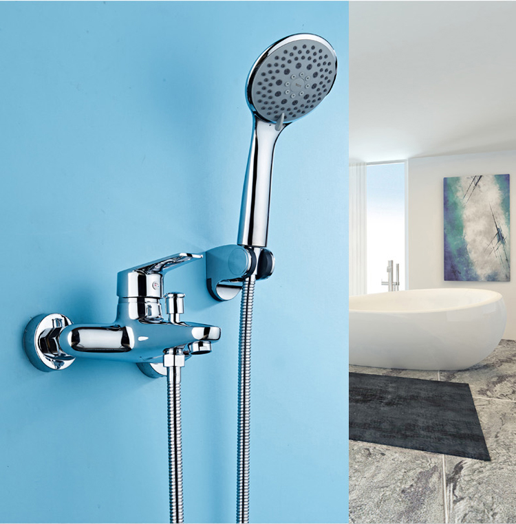 乐家卫浴roca淋浴花洒套装简易浴室挂墙式手持全铜升降浴缸龙头单手持