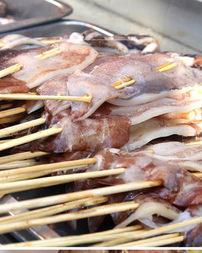 lism鱿鱼串铁板鱿鱼片鲜活海鲜铁板尤鱼小串烧烤新鲜鱿鱼串网红同款
