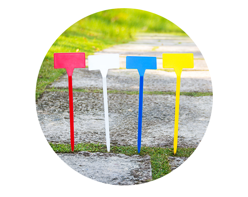 大田弓形插地牌斜面插地标签园艺果蔬插地标签一体式斜面30黄色大斜面