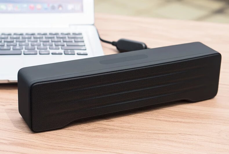 笔记本电脑usb小音箱长条桌面ps4外接音响ps5外置声卡扬声器喇叭 黑色