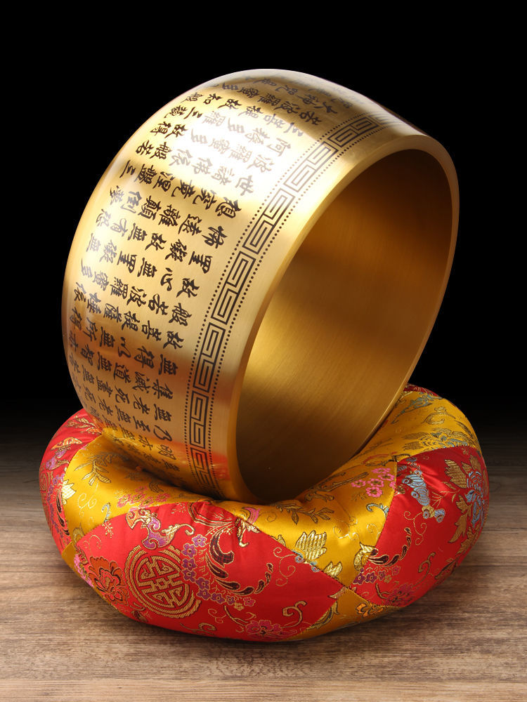 加厚铜磬铜庆铛子引磬铜罄佛音碗静心钵盂佛教用品 加厚4寸精品光面铜