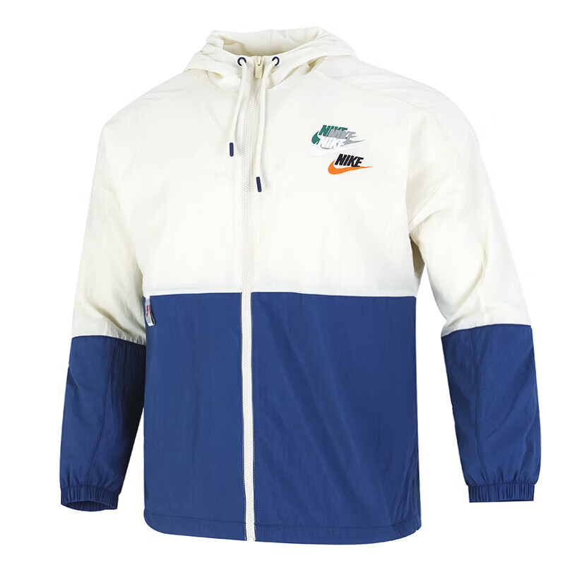 nike耐克男梭织三钩撞色防风休闲运动薄款连帽夹克外套dv3313 dx6311