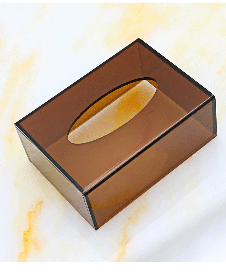 酒店宾馆亚克力抽纸盒ktv会所商用客厅家用定制纸巾盒印logo广告红茶