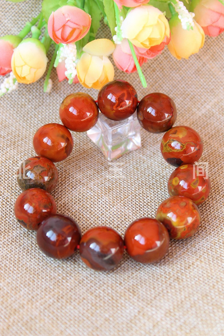 战国红玛瑙南水晶手链手串佛念珠圆文玩男女复古学生情侣宣化配饰定制