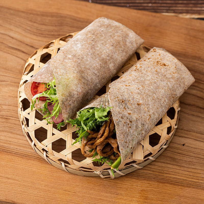 荞麦卷饼皮薄饼皮粗粮黑全麦手抓饼单饼无蔗糖低卡1脂代餐主食早餐黑