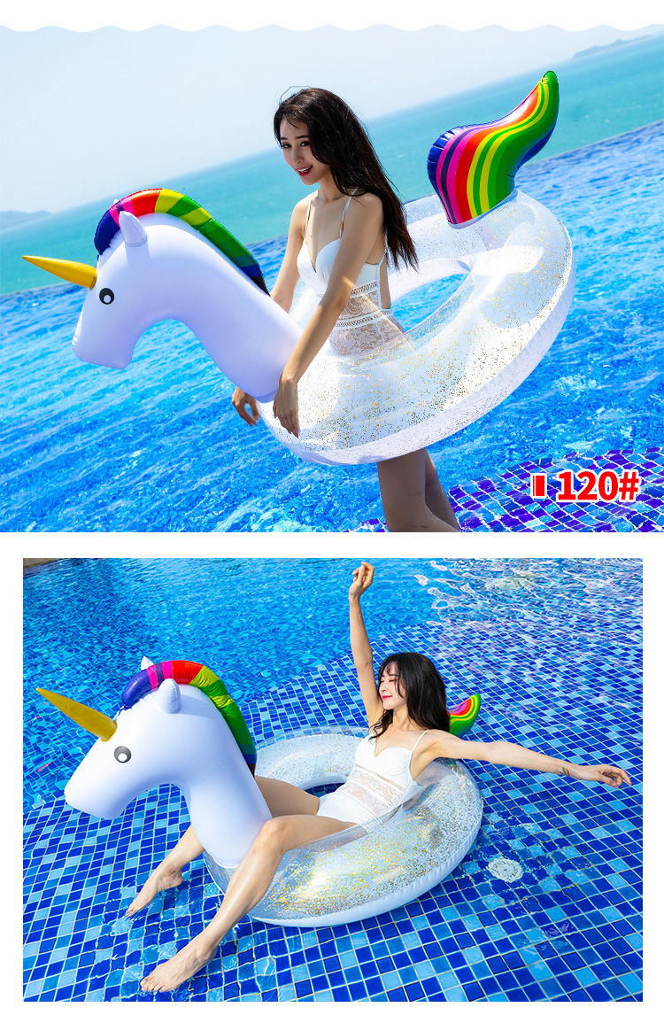 火烈鸟网红游泳圈成人女加厚超大充气救生圈大人水上坐骑拍照神器80