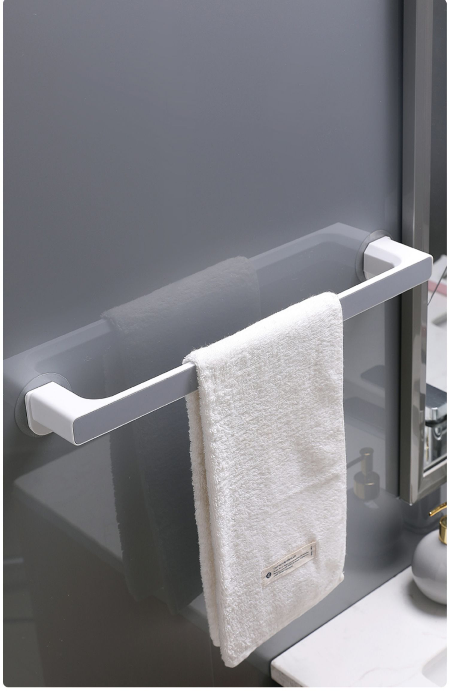 毛巾架子免打孔卫生间壁挂浴室毛巾单杆置物架厕所洗手间收纳挂架加长
