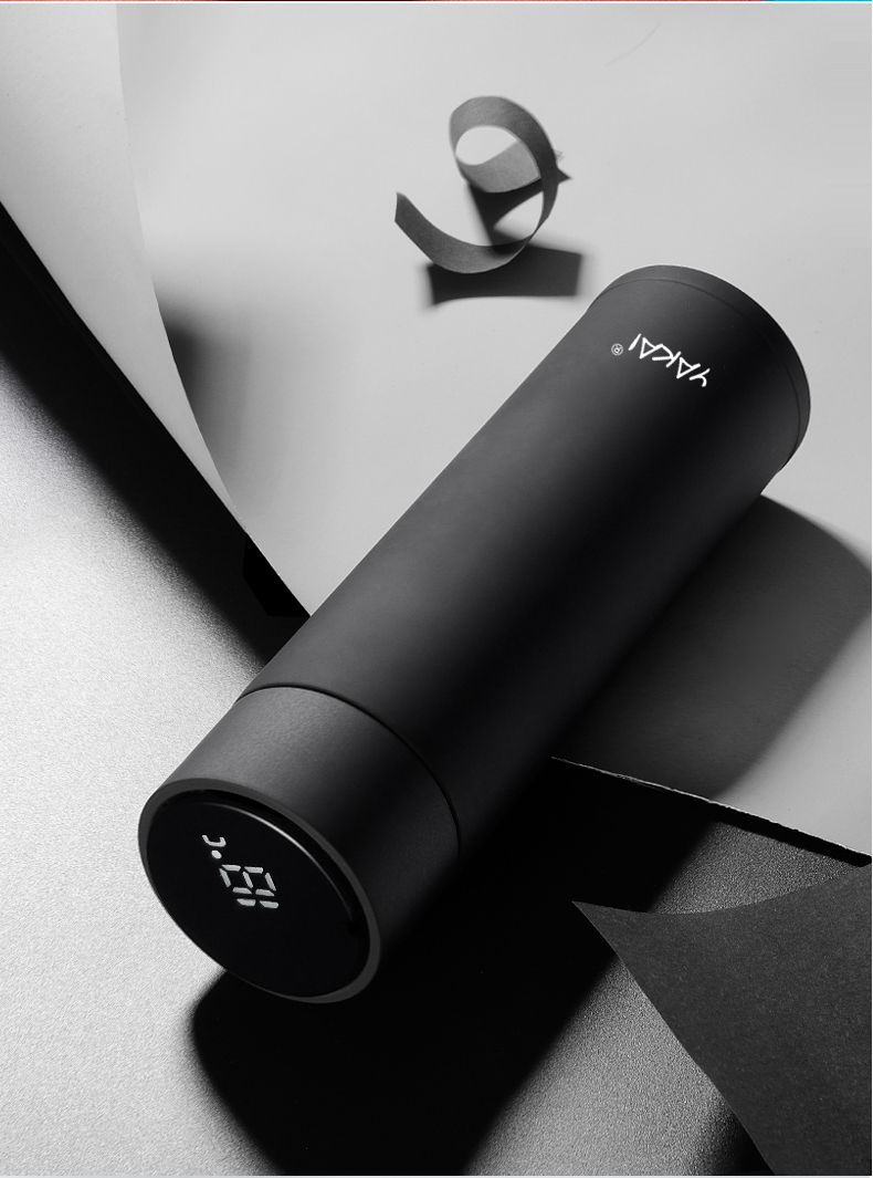 测温保温杯智能电子感应触摸感温带温度显示的水杯子刻字定制 森林绿