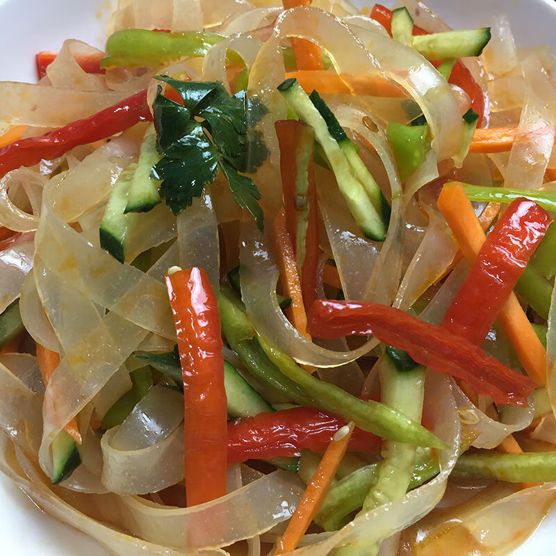 水晶粉皮凉皮水晶拉皮丝脆粉条大拉皮干货批发特产凉菜凉拌菜商用水晶