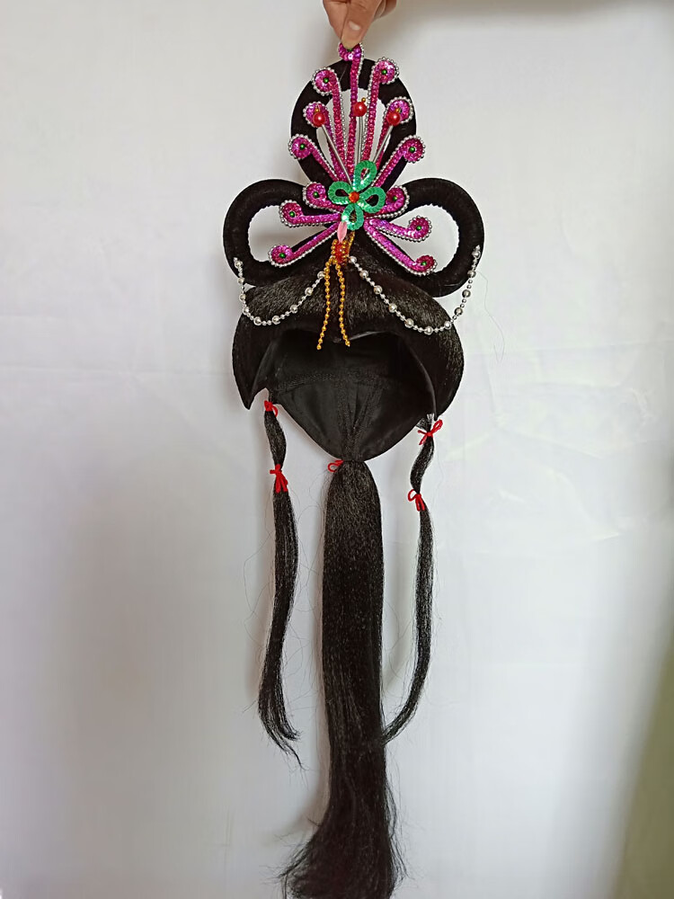 古装西游记七仙女头饰假发嫦娥小青假发戏剧头饰男生反串假发银色头饰