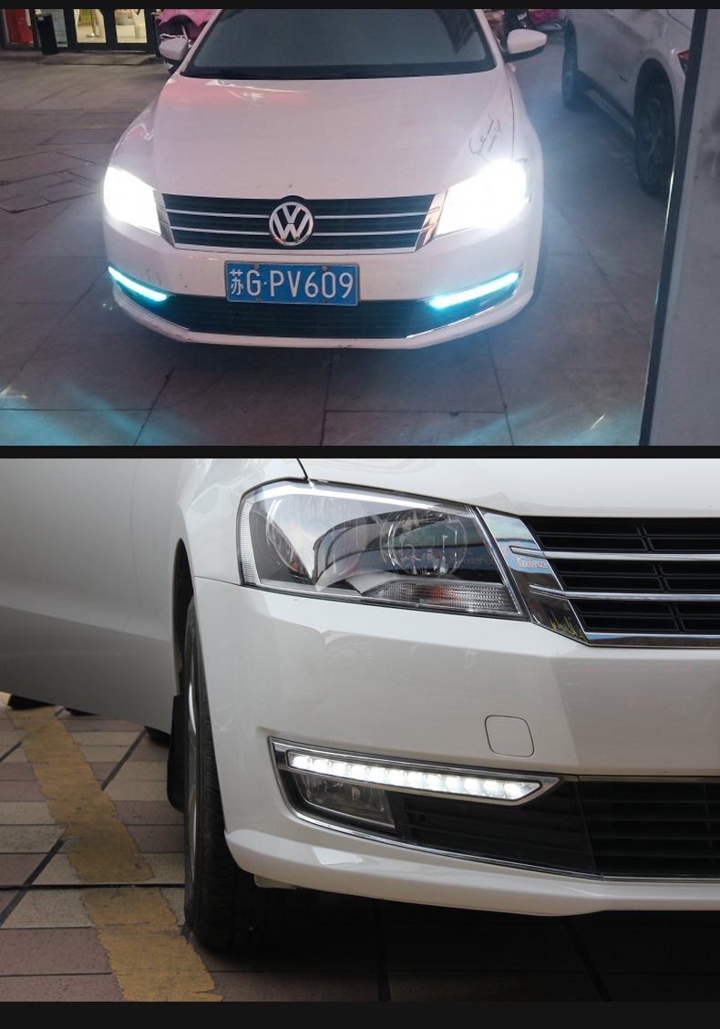 大众1314款朗逸日行灯专用朗逸朗行改装led流光日间行车灯前雾灯温馨