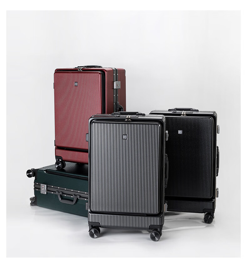 2022新款dta 侧开行李箱男女24吋登机商务铝框拉杆箱结实耐用大容量