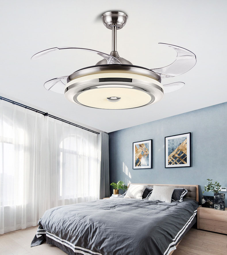 隐形风扇灯餐厅吊扇灯家用客厅轻奢卧室吸顶带电风扇