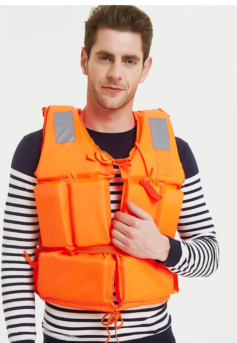 救生衣 便携式儿童游泳服轮船钓鱼龙舟潜水抗洪马甲大浮力背心带反光