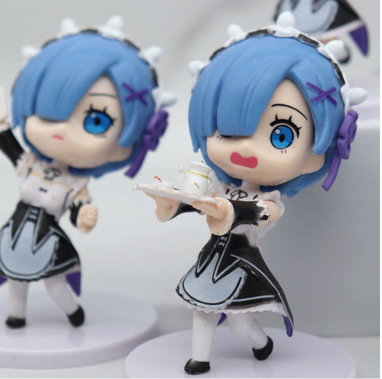 蕾姆手办女仆从零开始的异世界生活周边q版公仔女仆模型人偶车载摆件