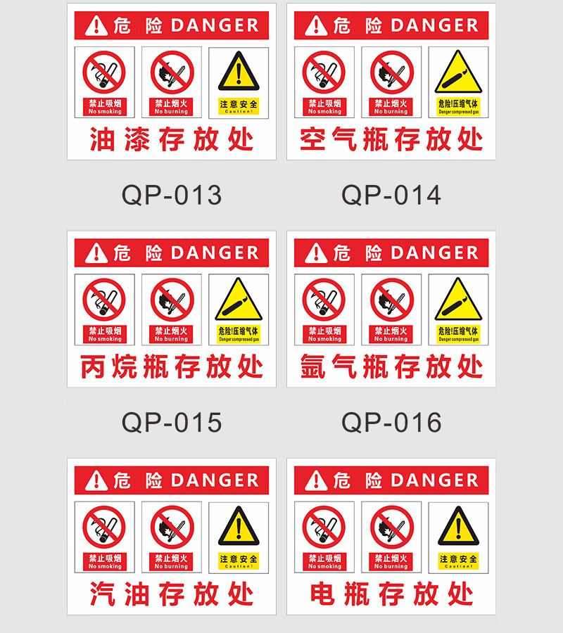 私弦氣瓶存放處安全警示牌氬氣瓶空氣瓶乙炔瓶警告提示牌標識牌廢機油