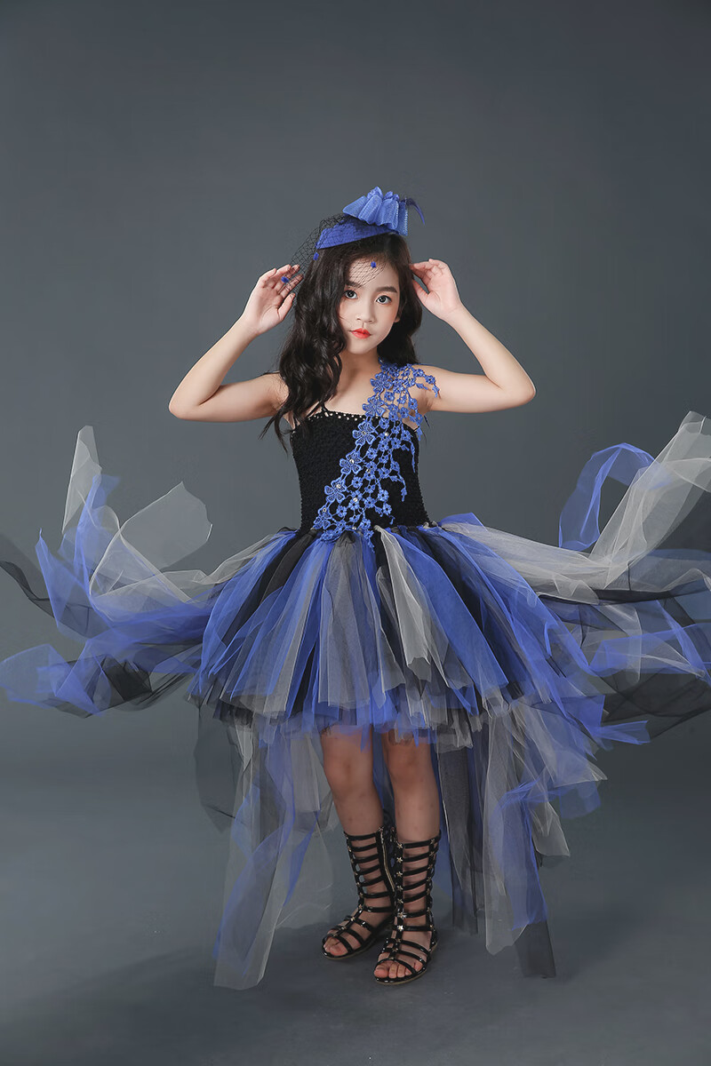 【旗舰自营】女童模特t台走秀礼服高端儿童小孩子子时装国潮森林六一