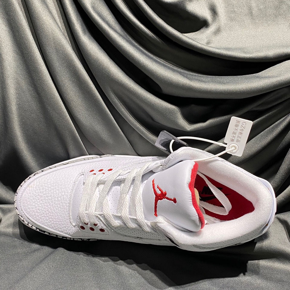 耐克aj3纯质实拍白水泥水晶底男女休闲运动鞋学生情侣百搭高帮sifbey