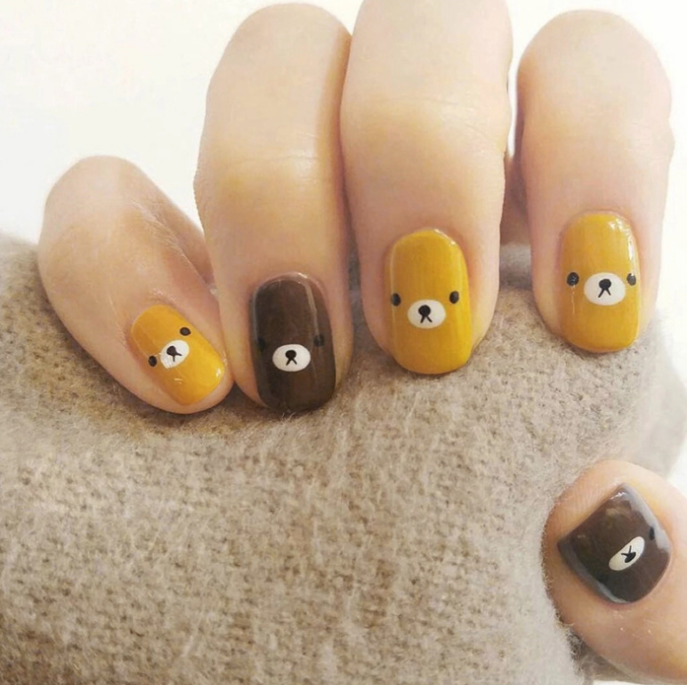 网红卡通美甲贴假指甲片成品穿戴美可拆卸抖音可爱风学生可用甲片 d18